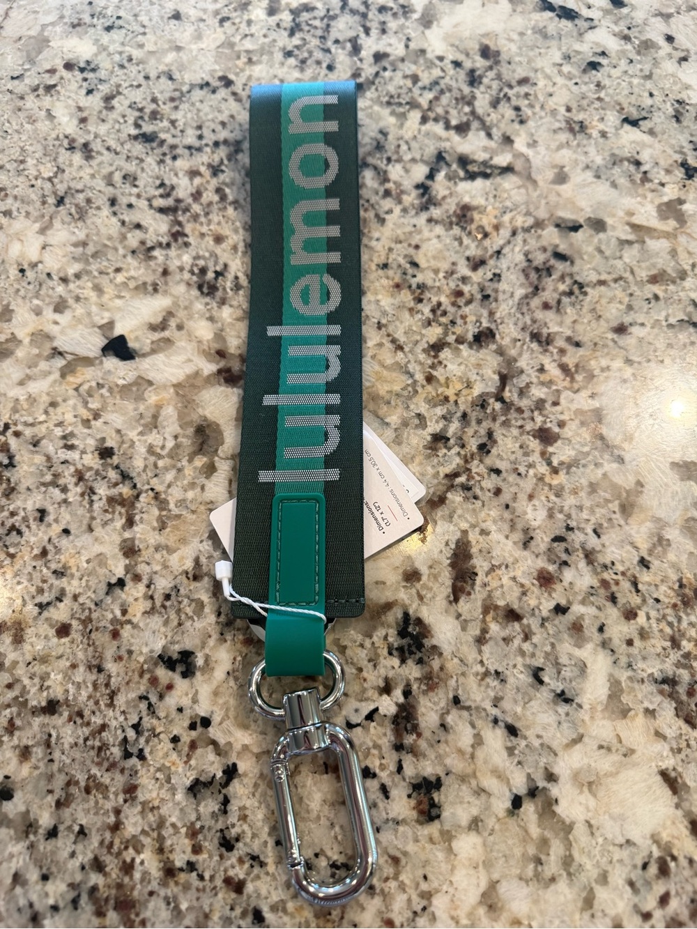 Lululemon Green never lost Keychain Wristlet